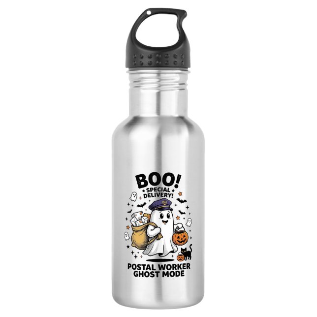 Postal Worker Ghost Mode Halloween Delivery Design 532 Ml Water Bottle (Front)