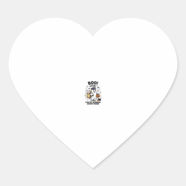 Postal Worker Ghost Mode Halloween Delivery Design Heart Sticker (Front)
