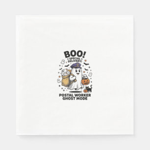 Postal Worker Ghost Mode Halloween Delivery Design Napkin