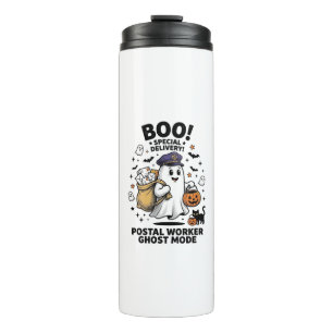 Postal Worker Ghost Mode Halloween Delivery Design Thermal Tumbler