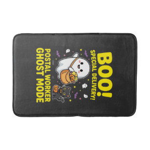 Postal Worker Ghost Mode Halloween Design_1 Bath Mat