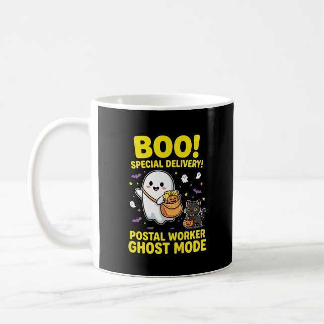 Postal Worker Ghost Mode Halloween Design_1 Coffee Mug (Left)