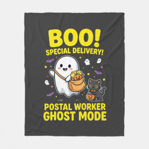 Postal Worker Ghost Mode Halloween Design_1 Fleece Blanket