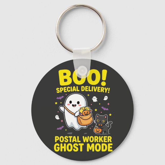 Postal Worker Ghost Mode Halloween Design_1 Key Ring (Front)