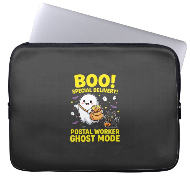 Postal Worker Ghost Mode Halloween Design_1 Laptop Sleeve (Front)