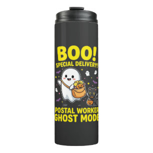 Postal Worker Ghost Mode Halloween Design_1 Thermal Tumbler
