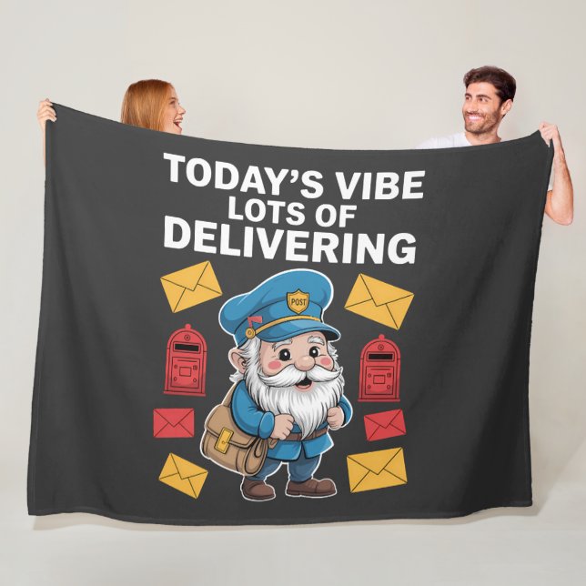 Postal Worker Gnomes Mail Fleece Blanket (In Situ)
