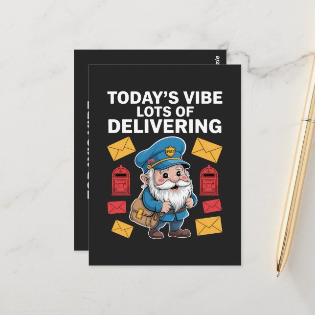 Postal Worker Gnomes Mail Postcard (Front/Back In Situ)
