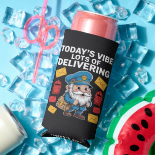 Postal Worker Gnomes Mail Seltzer Can Cooler