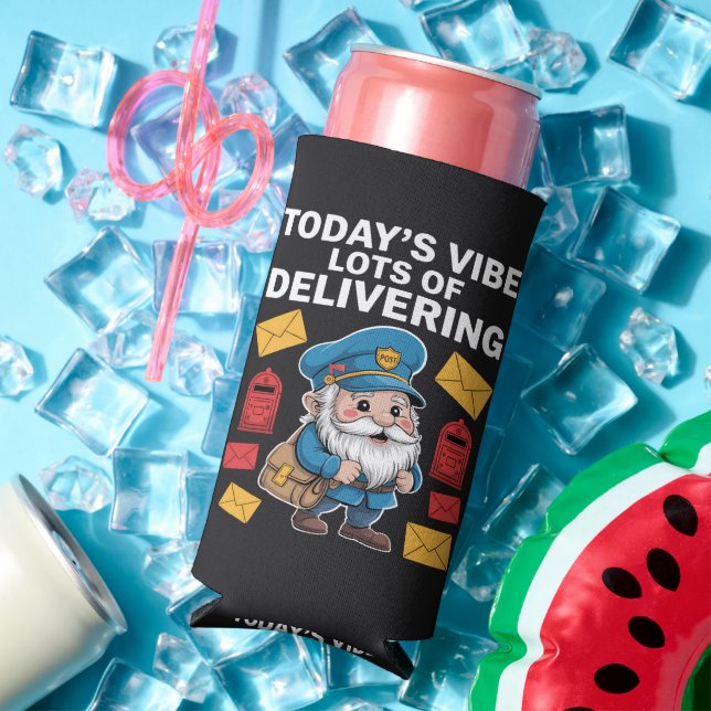 Postal Worker Gnomes Mail Seltzer Can Cooler (In Situ Summer)