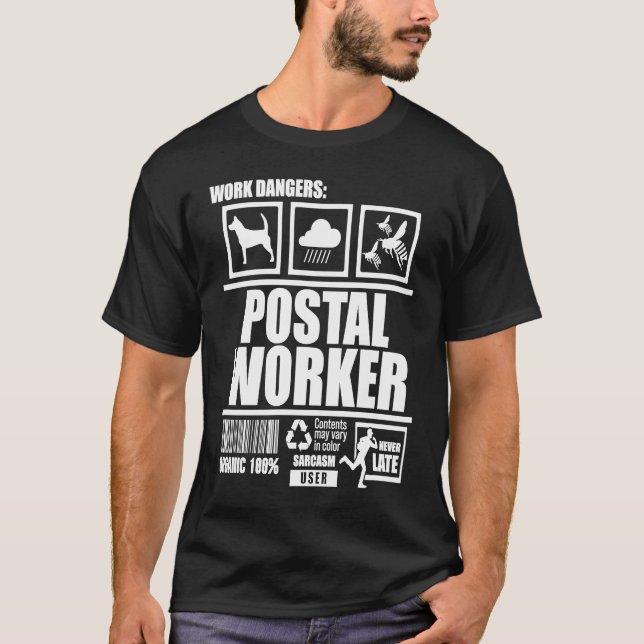 Postal Worker Handling Postman Mailman T-Shirt (Front)