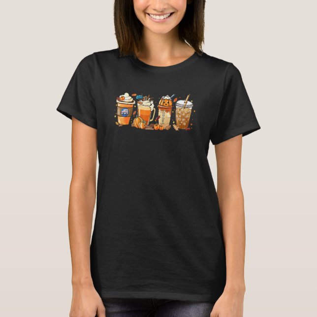 Postal Worker Happy Fall Coffee Pumpkin Latte Than T-Shirt (Front)