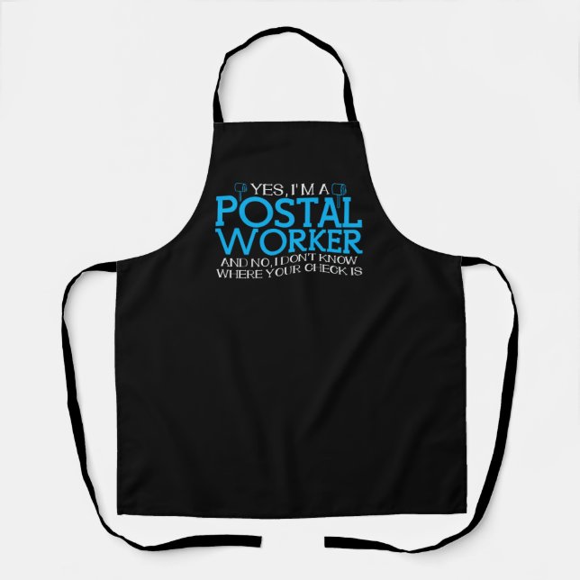 Postal Worker Joke Mail Carrier Postman Apron (Front)