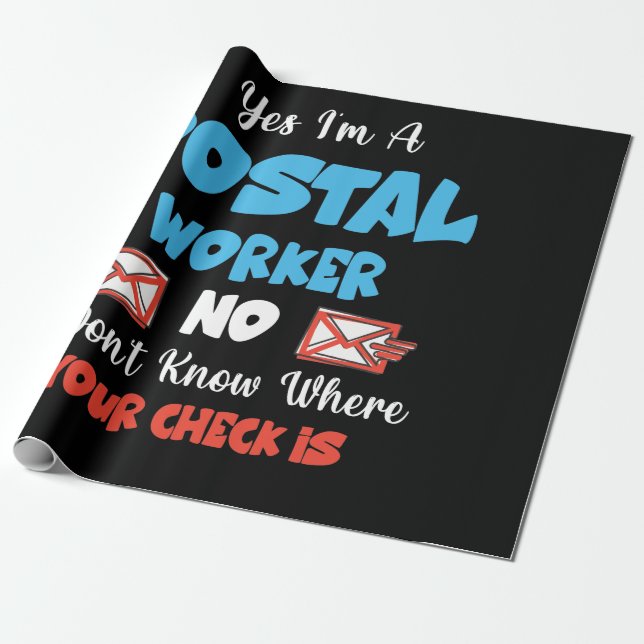 Postal Worker Mail Carrier Mailman Post Office Wrapping Paper (Unrolled)
