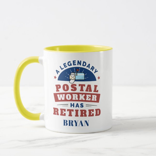 Postal Worker Mailman Retirement Personalised Mug (Left)