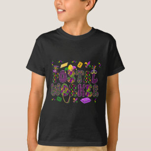 Postal Worker Mardi Gras Symbols Masked Jester Hat T-Shirt