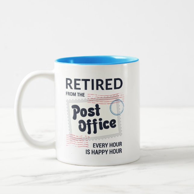 Postal Worker Retirement Funny Personalised Two-Tone Coffee Mug (Left)