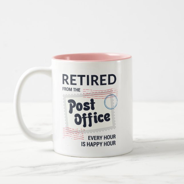 Postal Worker Retirement Mailman Funny Two-Tone Coffee Mug (Left)