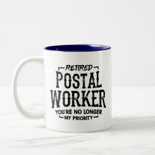Postal Worker Retirement Mailman Funny Two-Tone Coffee Mug