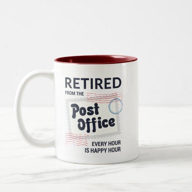 Postal Worker Retirement Mailman Funny Two-Tone Coffee Mug (Left)