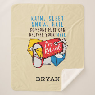 Postal Worker Retirement Mailman Personalised Sherpa Blanket
