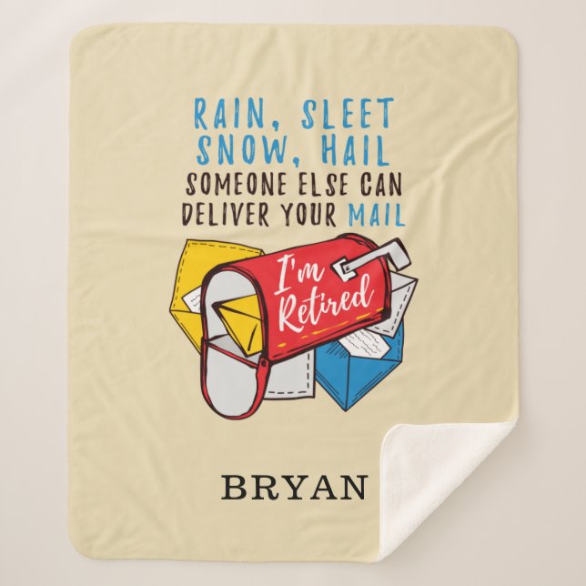 Postal Worker Retirement Mailman Personalised Sherpa Blanket (Front)