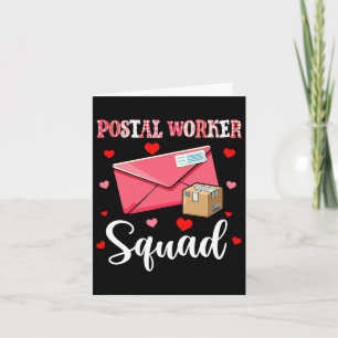 Postal Worker Squad Cute Tools Valentine Hearts Pr Card