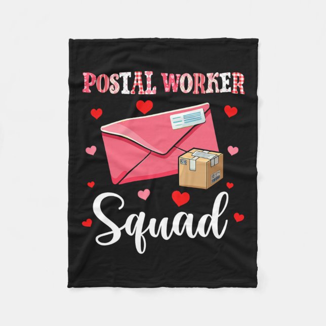 Postal Worker Squad Cute Tools Valentine Hearts Pr Fleece Blanket (Front)