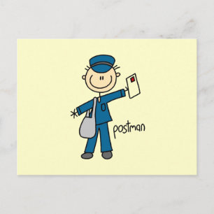 Postal Worker Stick Figure Postcard