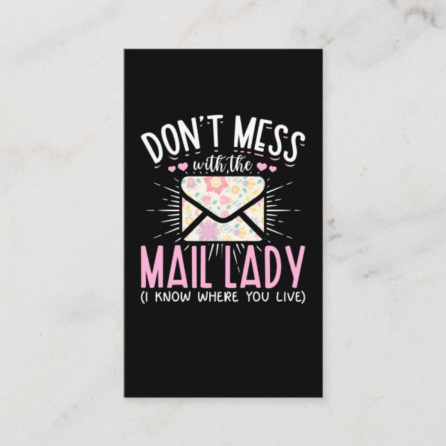 Postal Worker Wife Funny Mailman Woman Business Card (Front)