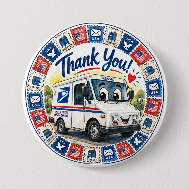 Postal Workers Appreciation  7.5 Cm Round Badge (Front)