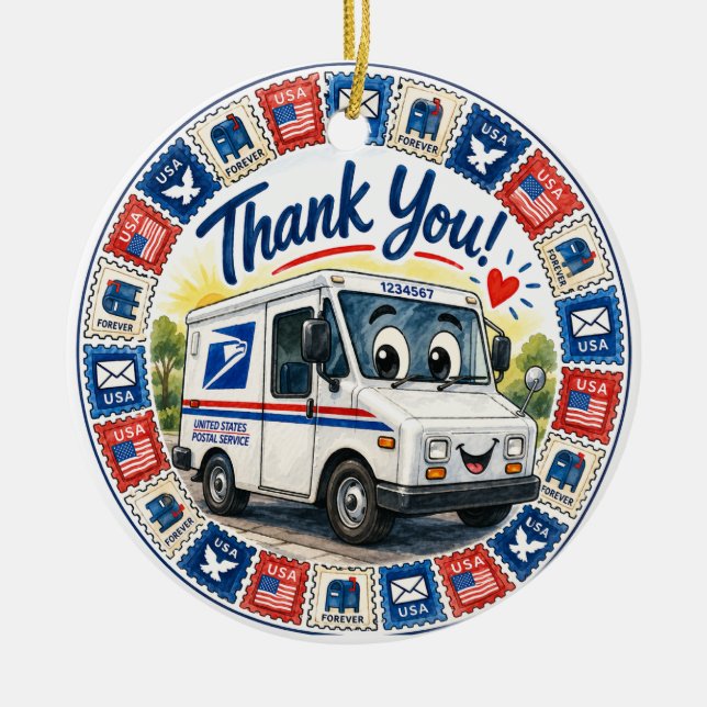 Postal Workers Appreciation  Ceramic Tree Decoration (Front)