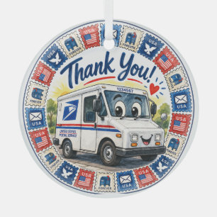Postal Workers Appreciation  Glass Tree Decoration