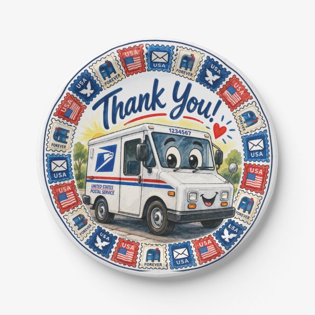 Postal Workers Appreciation  Paper Plate (Front)