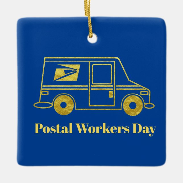 Postal Workers Day Christmas Ornament (Front)