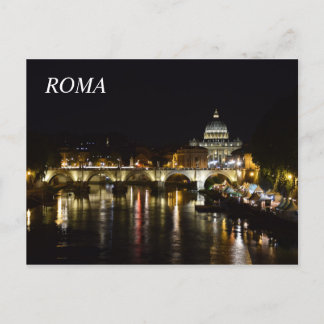 Postard of Rome at night Postcard