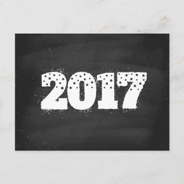 Postcard 2017 on chalk board (Front)