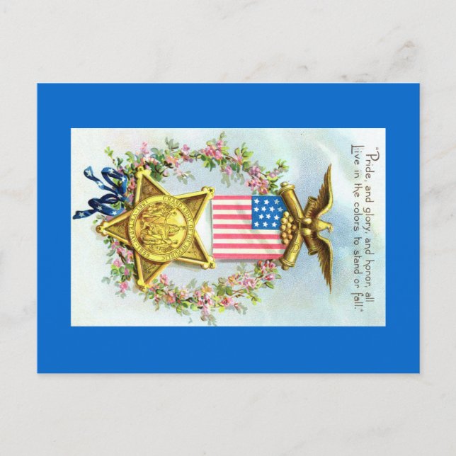 Postcard - American Flag Star Eagle (Front)