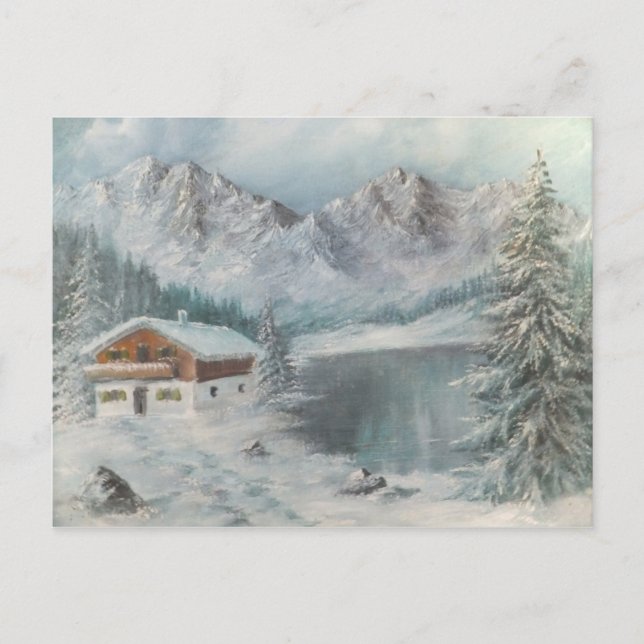 Postcard Ann Hayes Painting Bavarian Snow Dream (Front)
