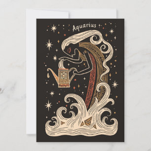 Postcard - Aquarius Celestial Zodiac Art 