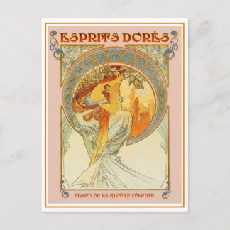 Postcard - Art Nouveau Esprits Dores