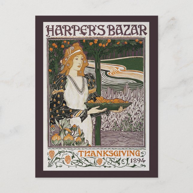 Postcard: Art Nouveau - L.Rhead - Thanksgiving Holiday Postcard (Front)