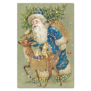 Postcard Art Santa Santa Clause St Nick Nicholas Tissue Paper