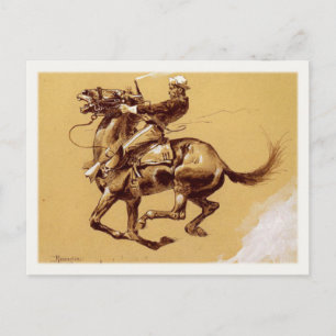 Postcard Art With Frederic Remington Painting
