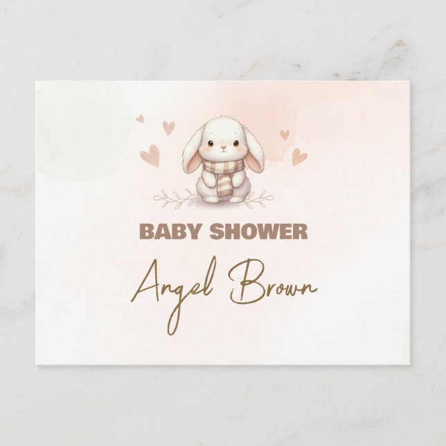 Postcard Baby Shower Bunny (Front)