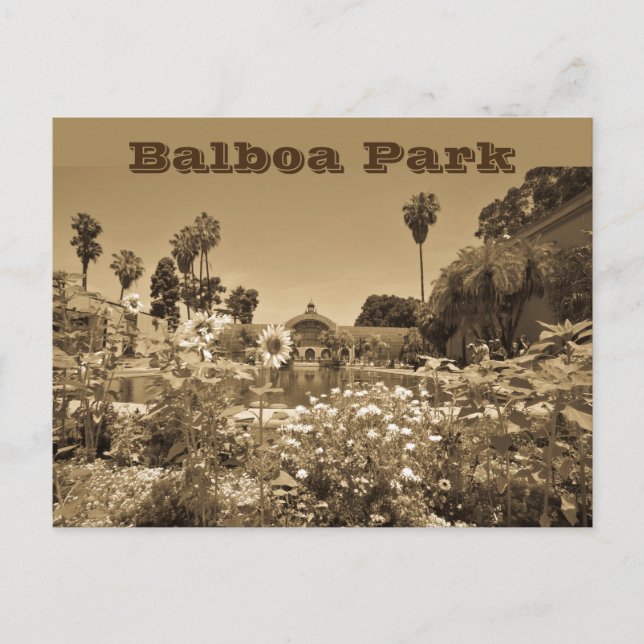 Postcard Balboa Park Sepia Tone (Front)
