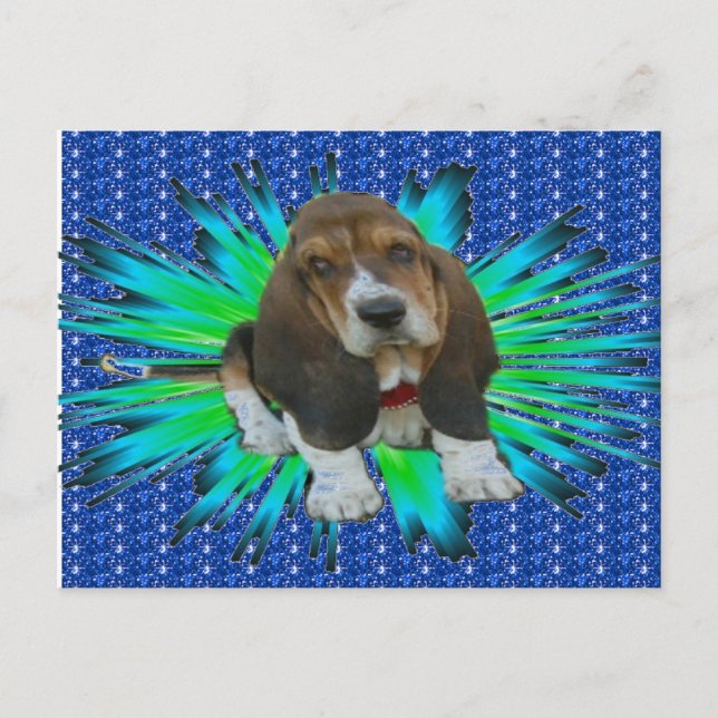 Postcard Basset Hound Sheldon (Front)