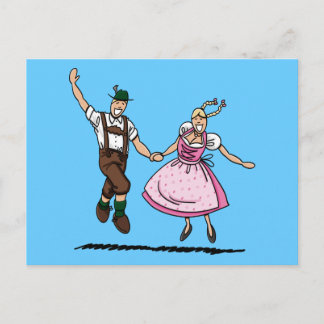 Postcard Bavarian BEER FESTIVAL Couple Dancing
