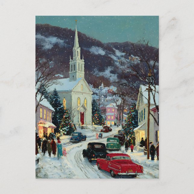 *POSTCARD Beautiful Painted Nostalgic Christmas  Postcard (Front)