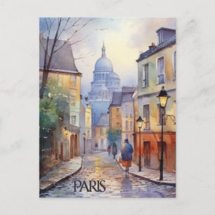 POSTCARD Beautiful Watercolor of Paris Travel